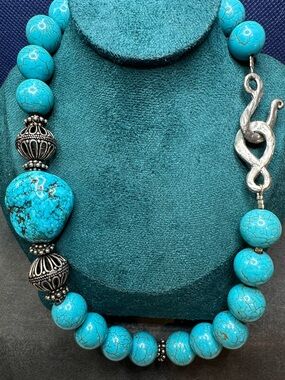 Southwestern Style Blue Gemstone Necklace